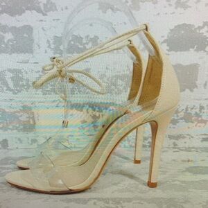 Elegant Cream High Heel Sandals